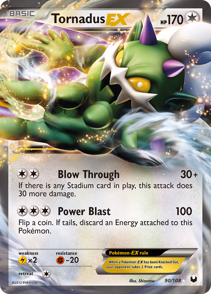 Tornadus-EX Pokemon card (90/108, Dark Explorers)