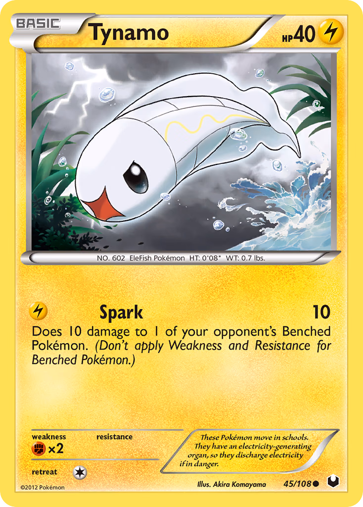 Tynamo Pokemon card (45/108, Dark Explorers)