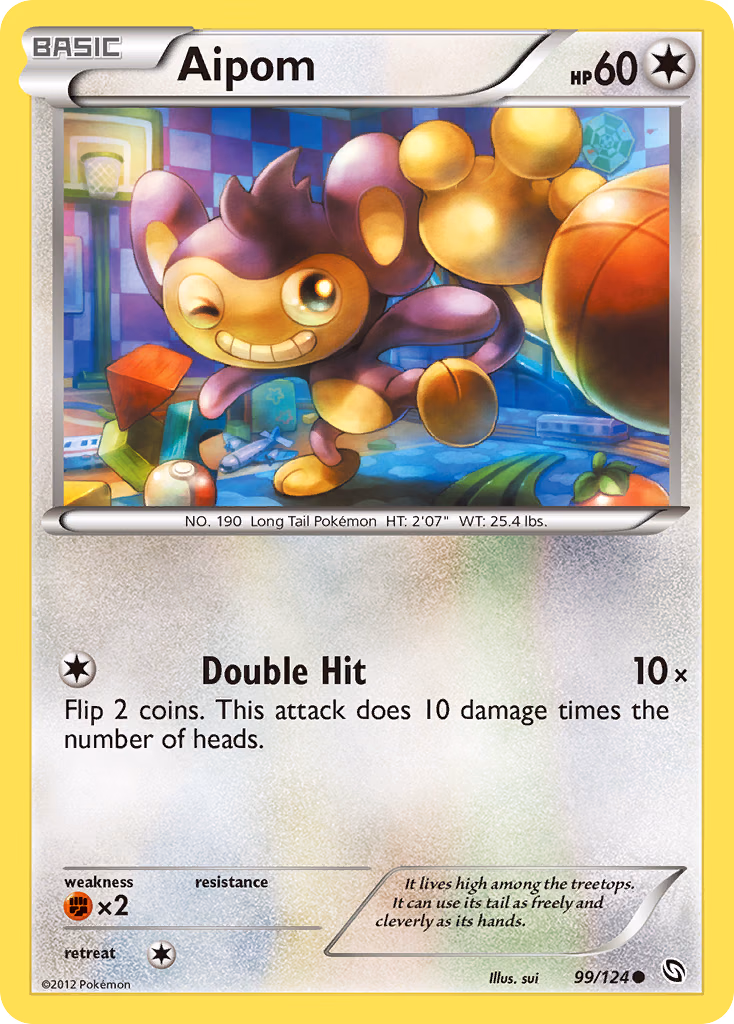 Aipom Pokemon card (99/124, Dragons Exalted)