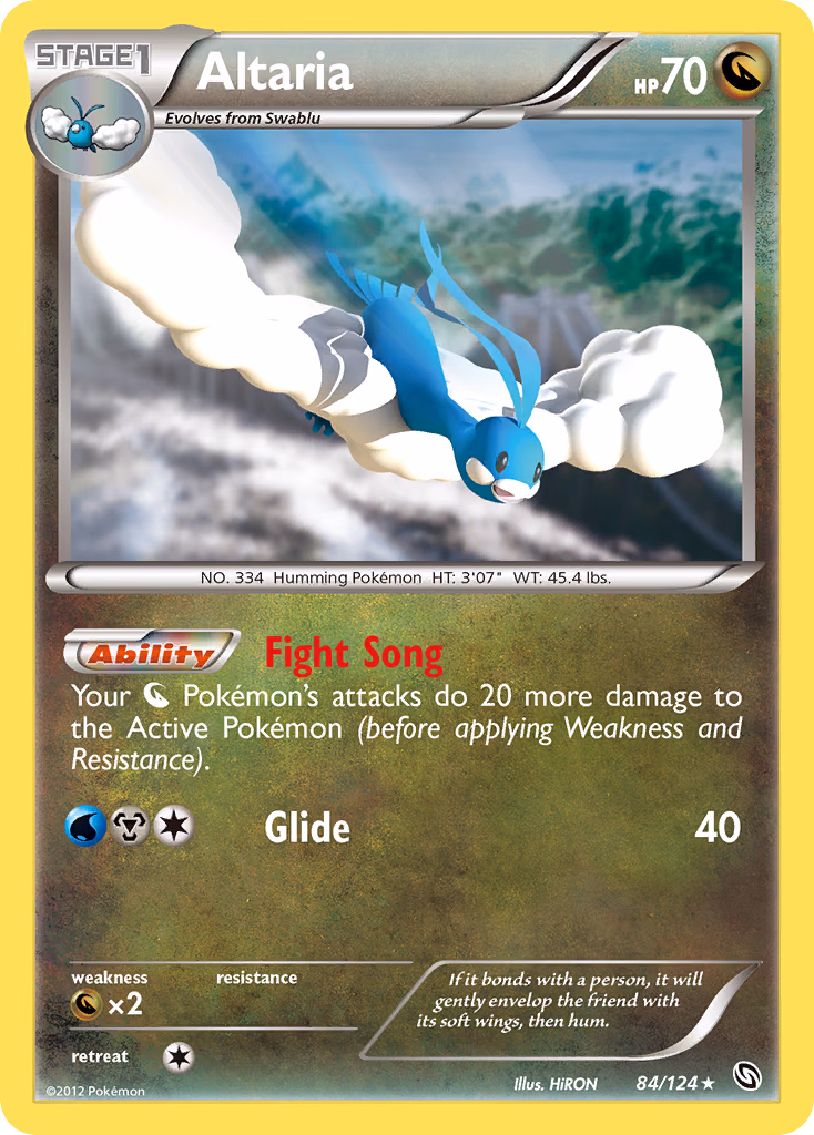 Altaria Pokemon card (84/124, Dragons Exalted)
