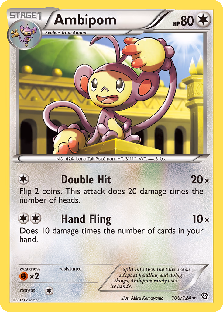 Ambipom Pokemon card (100/124, Dragons Exalted)