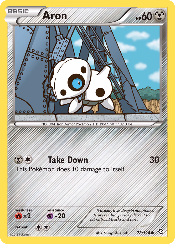 Aron Pokemon card (78/124, Dragons Exalted)