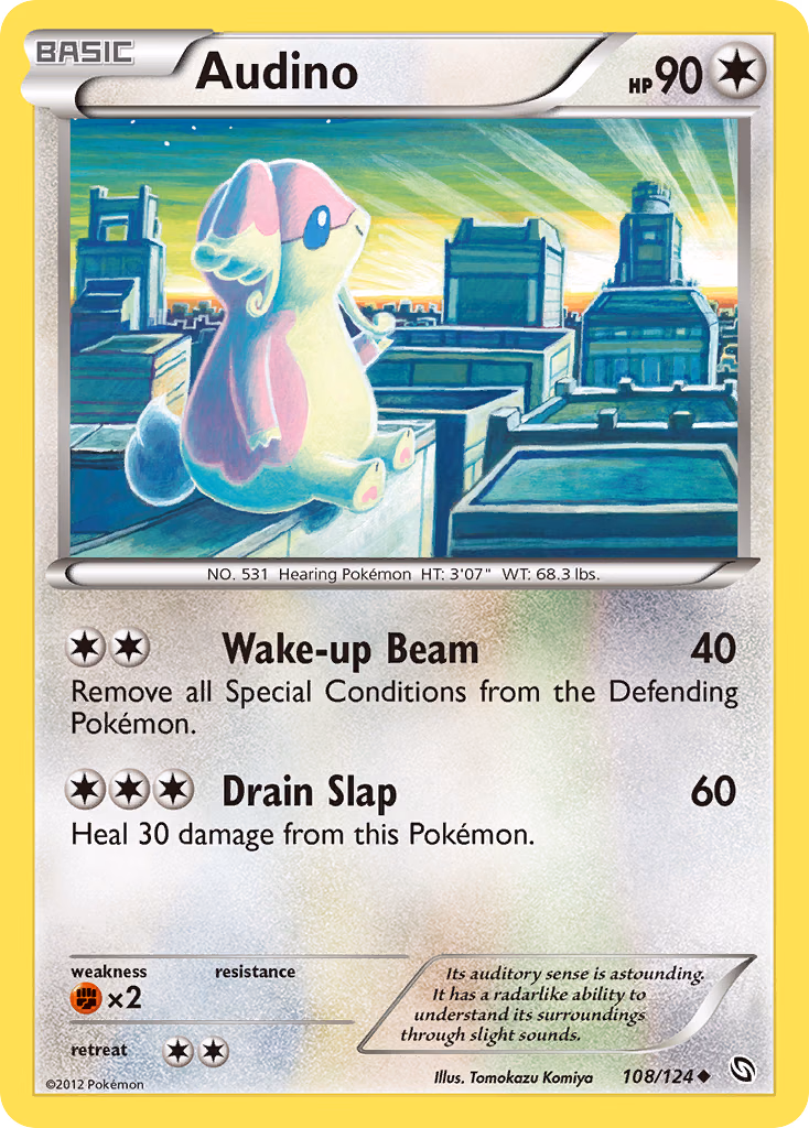 Audino Pokemon card (108/124, Dragons Exalted)
