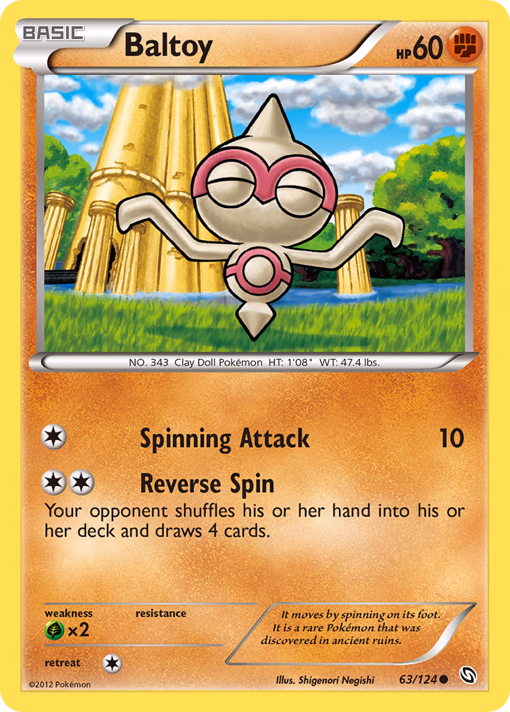 Baltoy Pokemon card (63/124, Dragons Exalted)