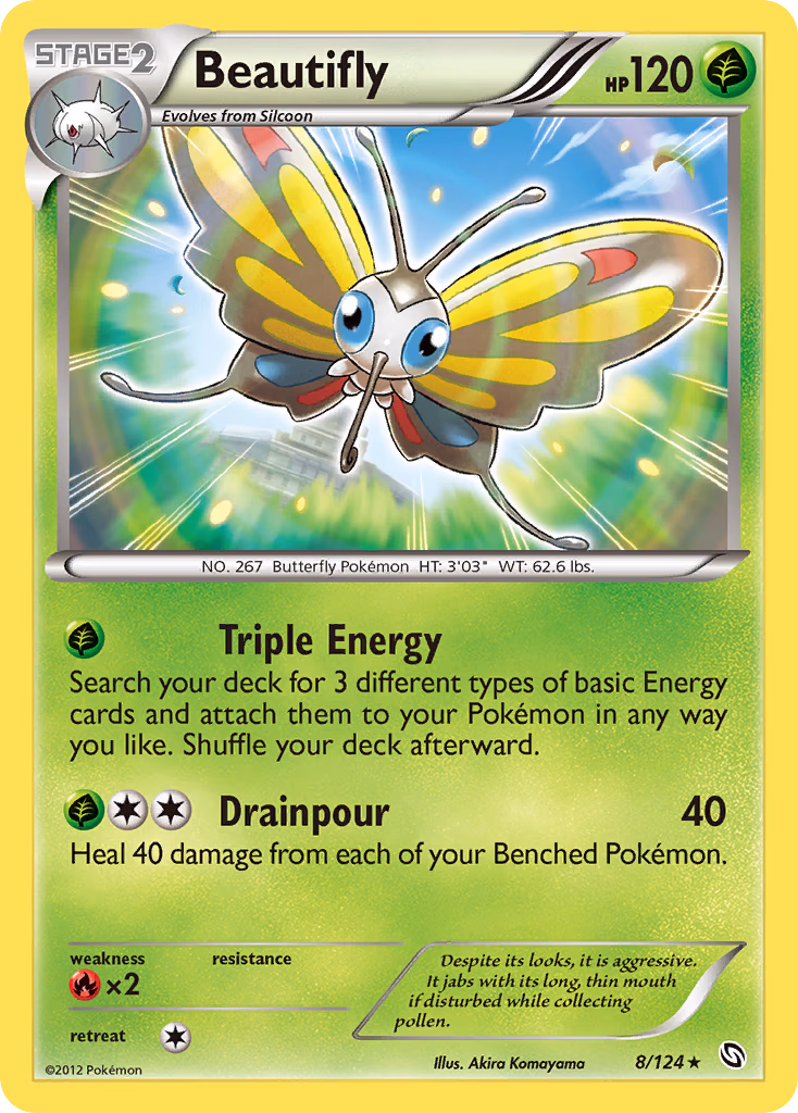 Beautifly Pokemon card (8/124, Dragons Exalted)
