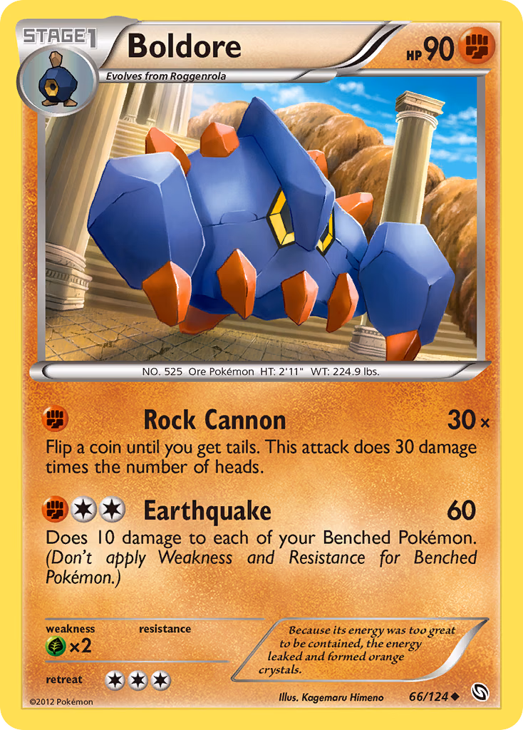 Boldore Pokemon card (66/124, Dragons Exalted)