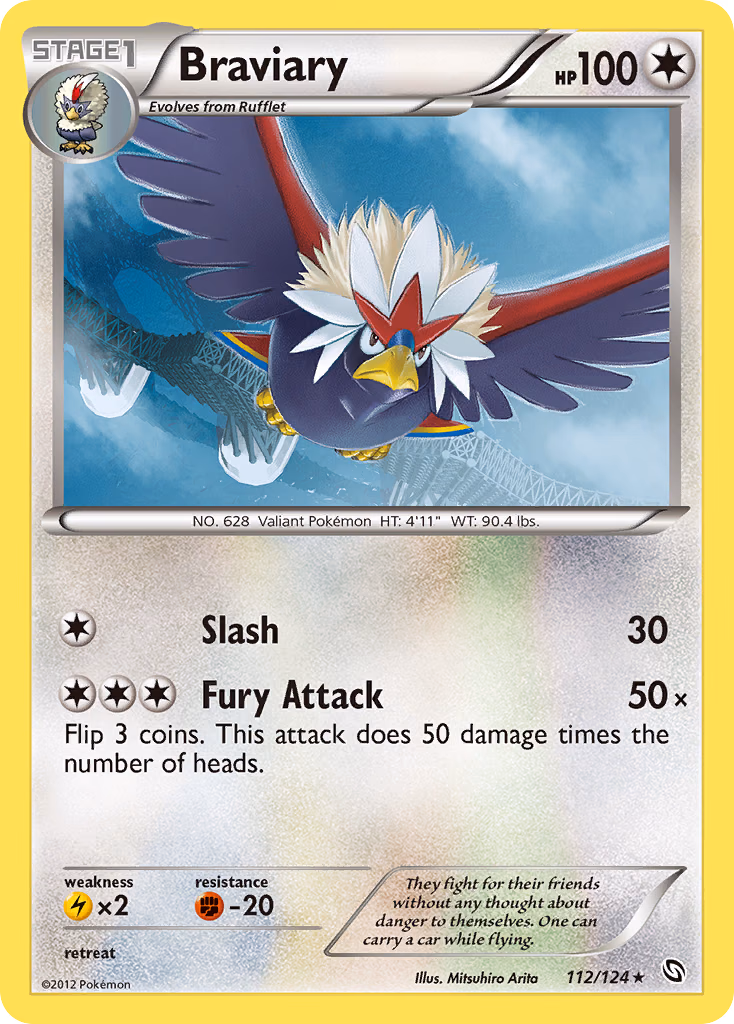 Braviary Pokemon card (112/124, Dragons Exalted)