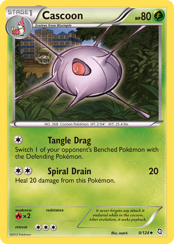 Cascoon Pokemon card (9/124, Dragons Exalted)