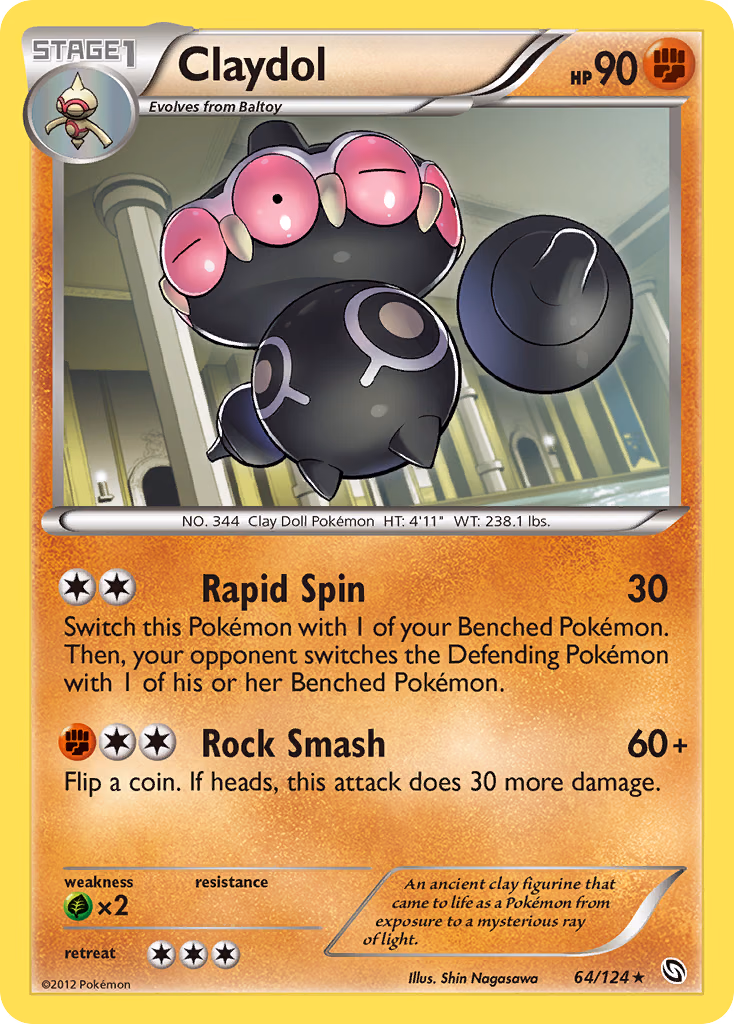 Claydol Pokemon card (64/124, Dragons Exalted)