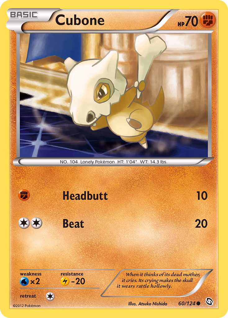 Cubone Pokemon card (60/124, Dragons Exalted)