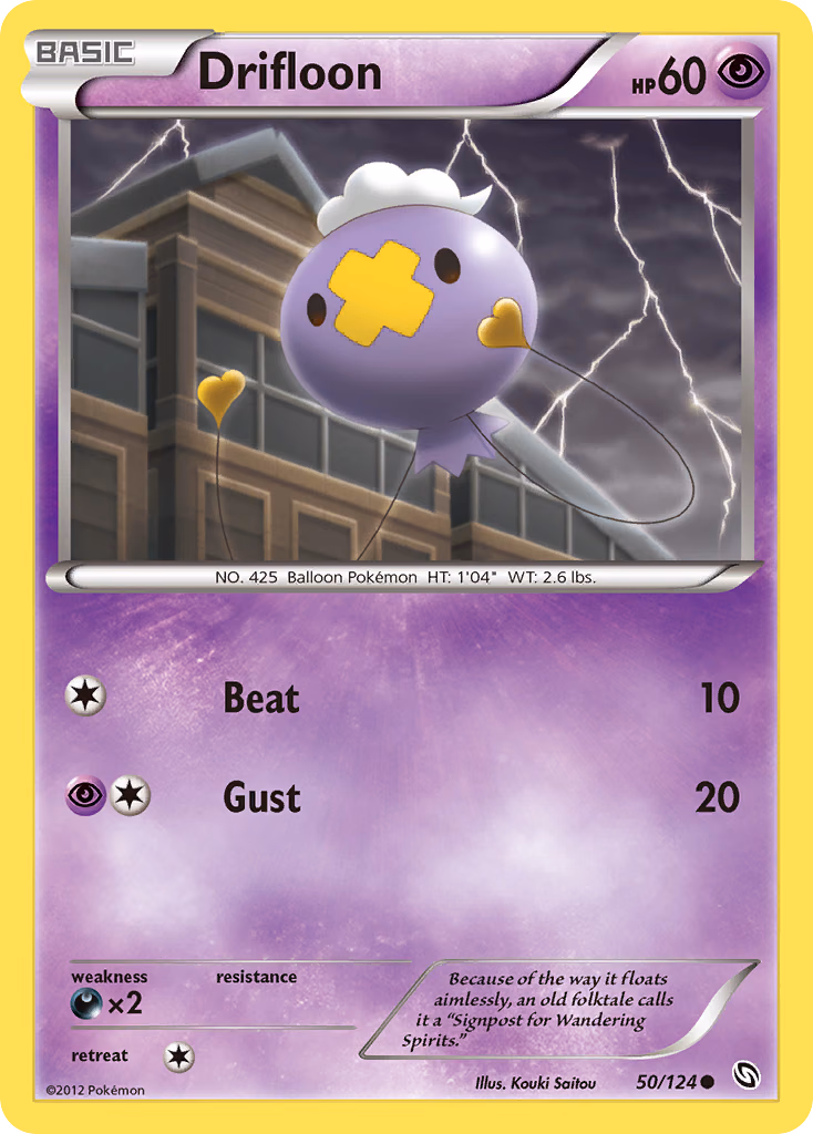 Drifloon Pokemon card (50/124, Dragons Exalted)