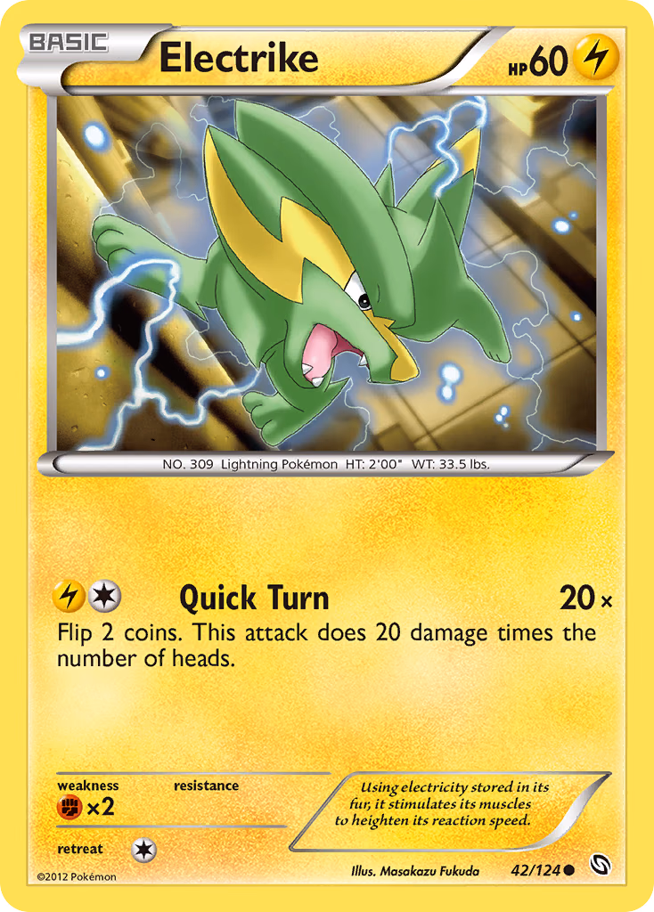 Electrike Pokemon card (42/124, Dragons Exalted)