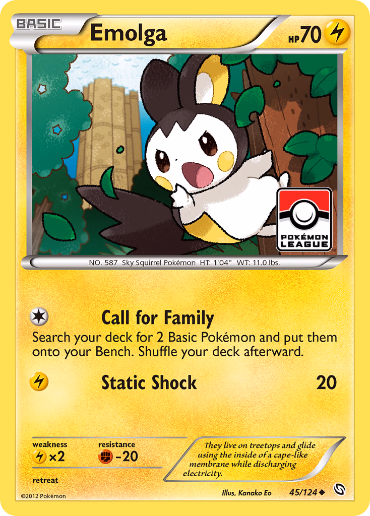 Emolga Pokemon card (45/124, Dragons Exalted)