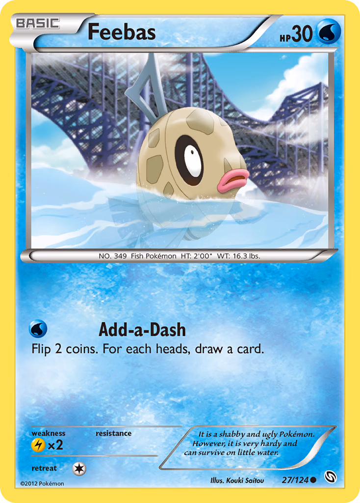Feebas Pokemon card (27/124, Dragons Exalted)