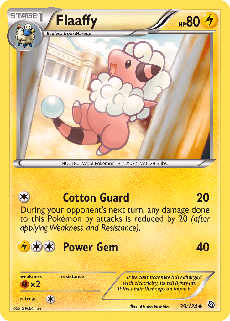 Flaaffy Pokemon card (39/124, Dragons Exalted)