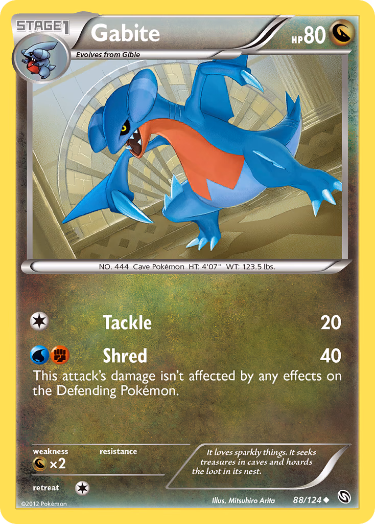 Gabite Pokemon card (88/124, Dragons Exalted)