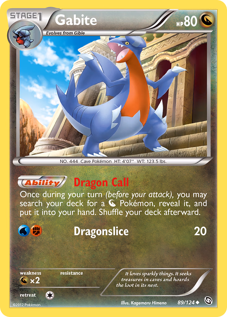 Gabite Pokemon card (89/124, Dragons Exalted)