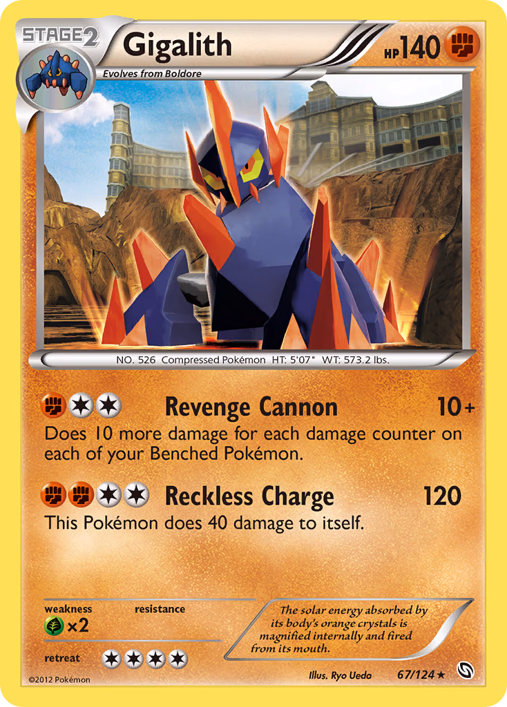 Gigalith Pokemon card (67/124, Dragons Exalted)