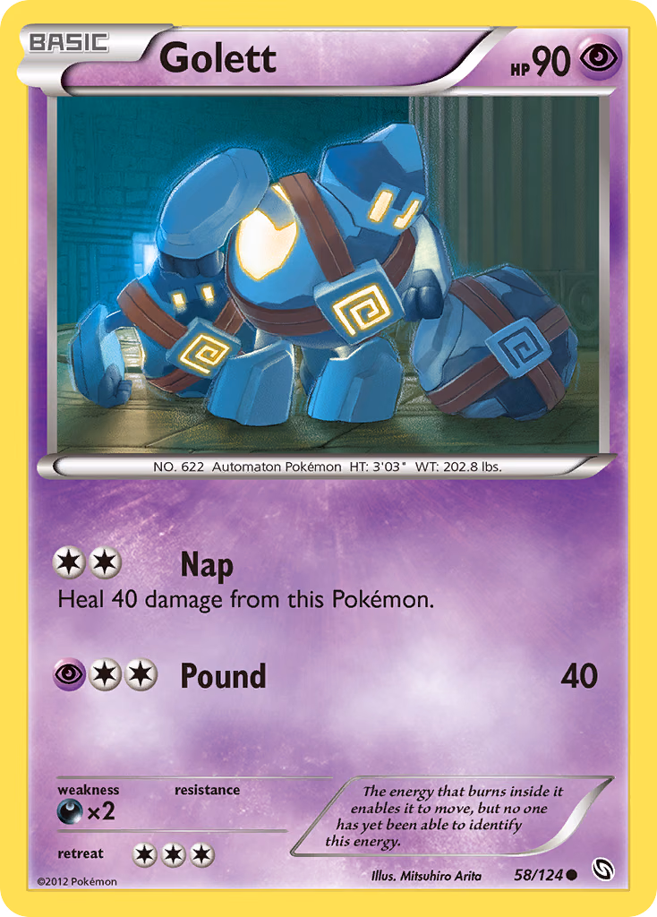 Golett Pokemon card (58/124, Dragons Exalted)