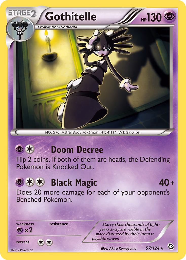 Gothitelle Pokemon card (57/124, Dragons Exalted)