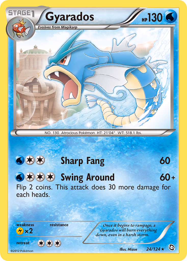 Gyarados Pokemon card (24/124, Dragons Exalted)