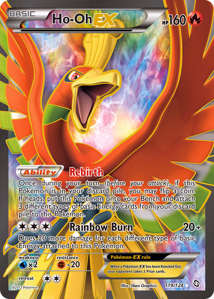 Ho-Oh-EX Pokemon card (119/124, Dragons Exalted)