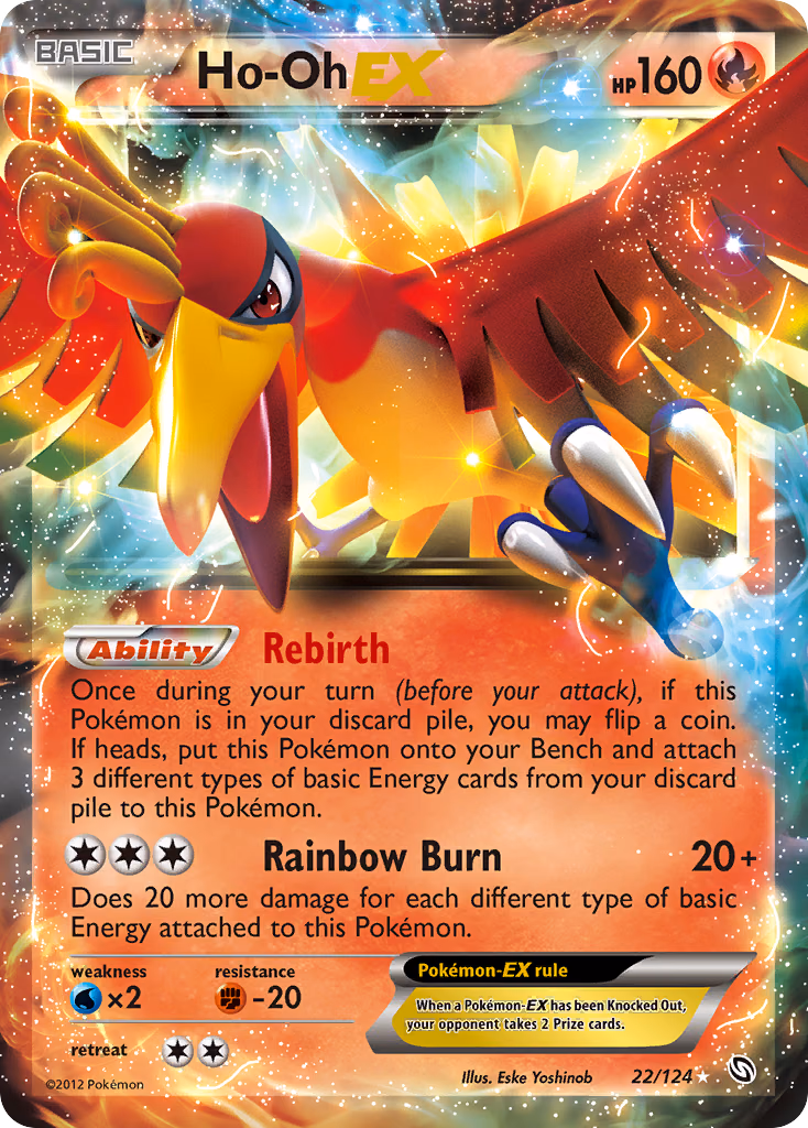 Ho-Oh-EX Pokemon card (22/124, Dragons Exalted)