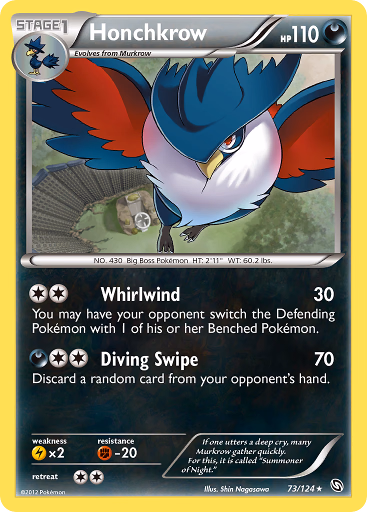 Honchkrow Pokemon card (73/124, Dragons Exalted)