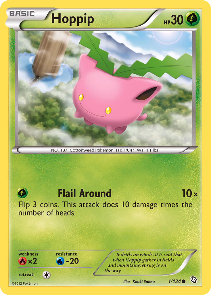 Hoppip Pokemon card (1/124, Dragons Exalted)