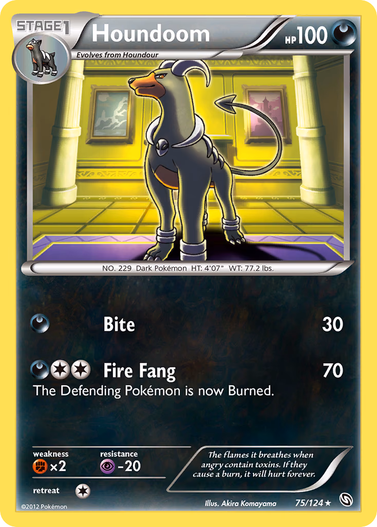 Houndoom Pokemon card (75/124, Dragons Exalted)