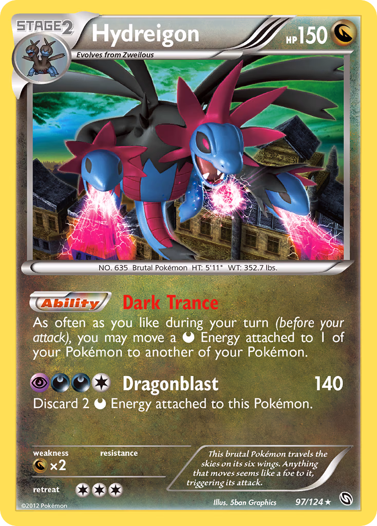Hydreigon Pokemon card (97/124, Dragons Exalted)