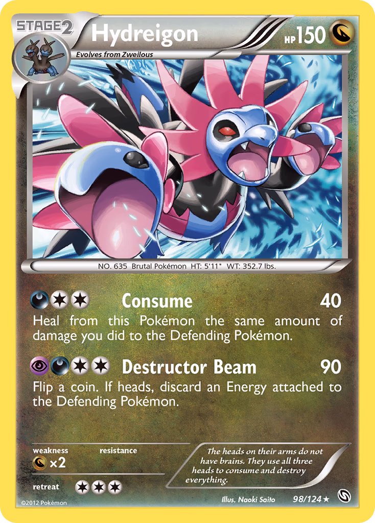 Hydreigon Pokemon card (98/124, Dragons Exalted)