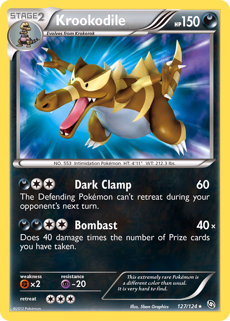 Krookodile Pokemon card (127/124, Dragons Exalted)