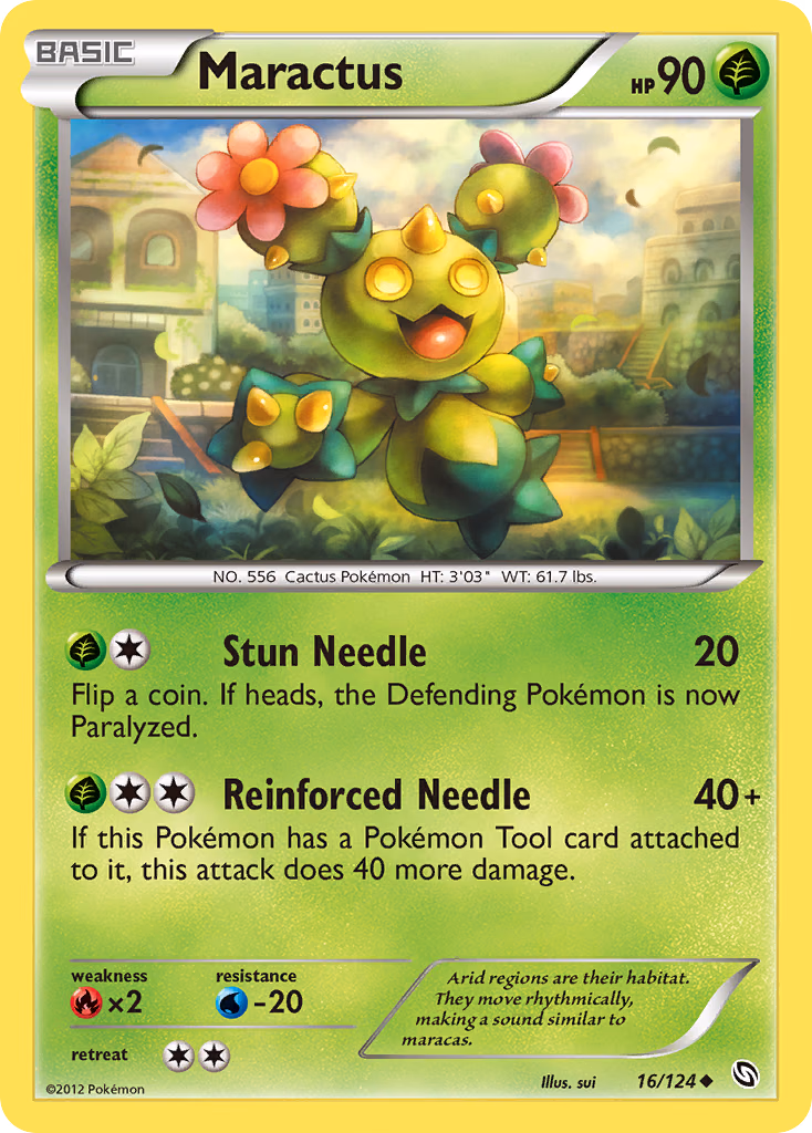 Maractus Pokemon card (16/124, Dragons Exalted)