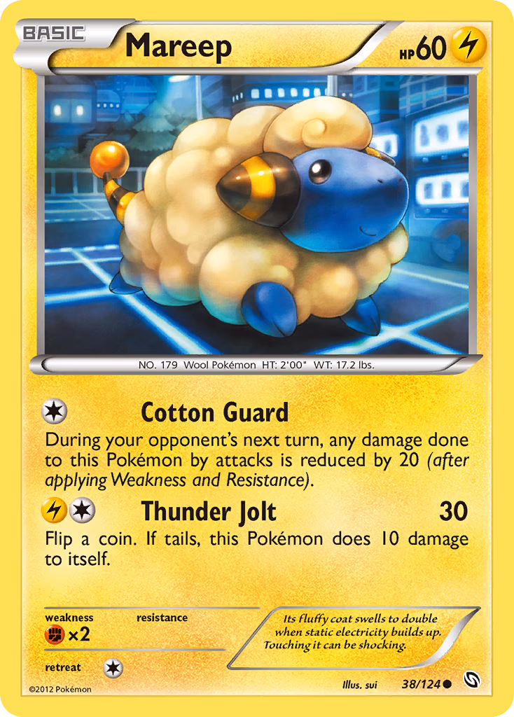 Mareep Pokemon card (38/124, Dragons Exalted)