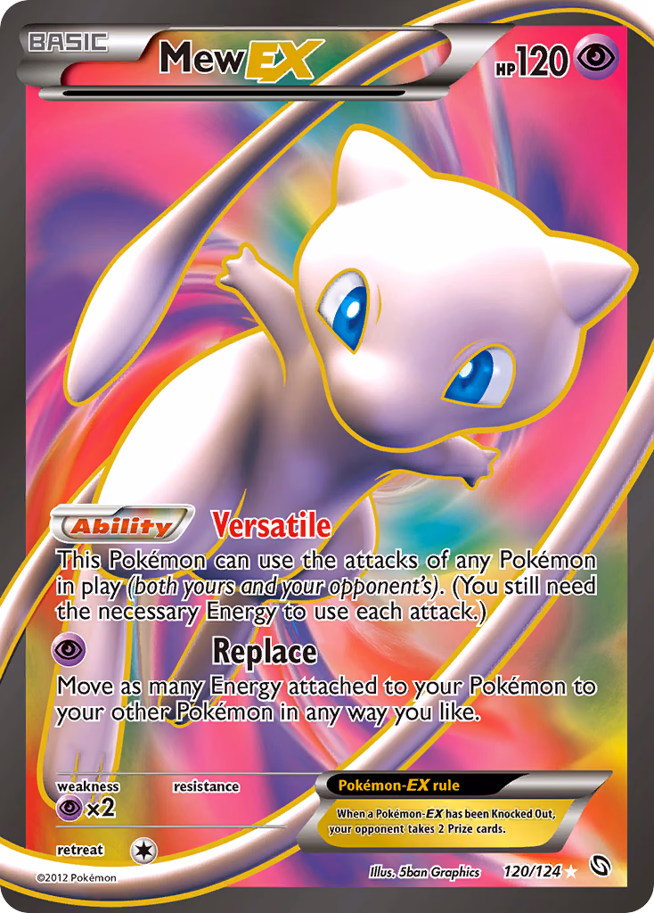 Mew-EX Pokemon card (120/124, Dragons Exalted)