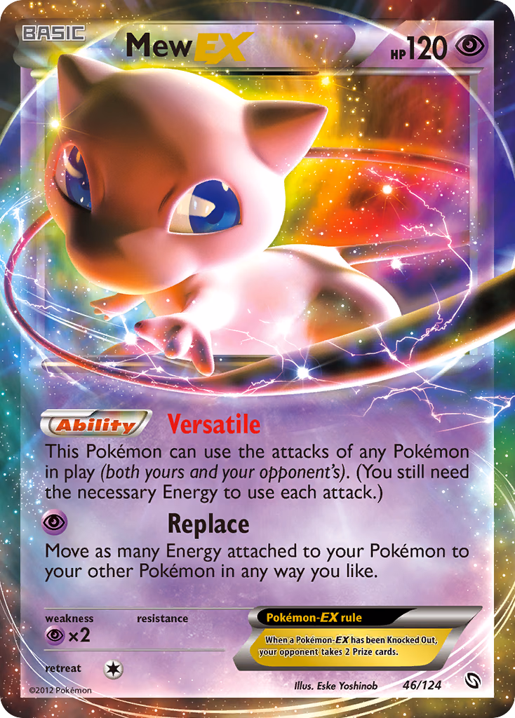 Mew-EX Pokemon card (46/124, Dragons Exalted)