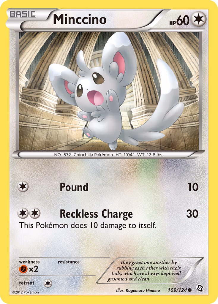 Minccino Pokemon card (109/124, Dragons Exalted)