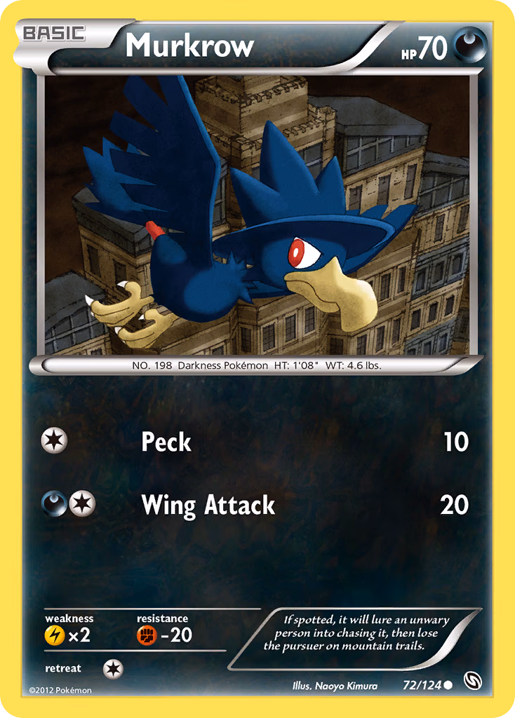 Murkrow Pokemon card (72/124, Dragons Exalted)