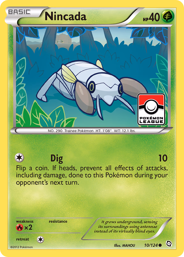 Nincada Pokemon card (10/124, Dragons Exalted)