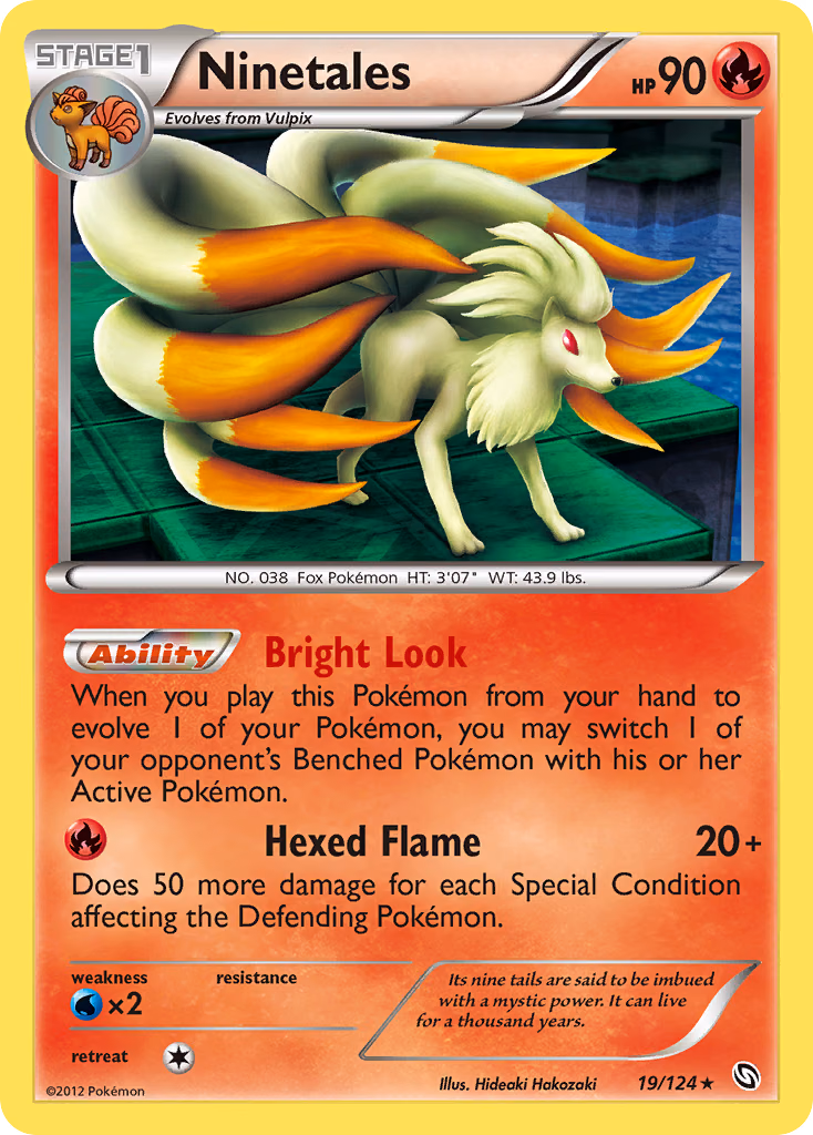 Ninetales Pokemon card (19/124, Dragons Exalted)