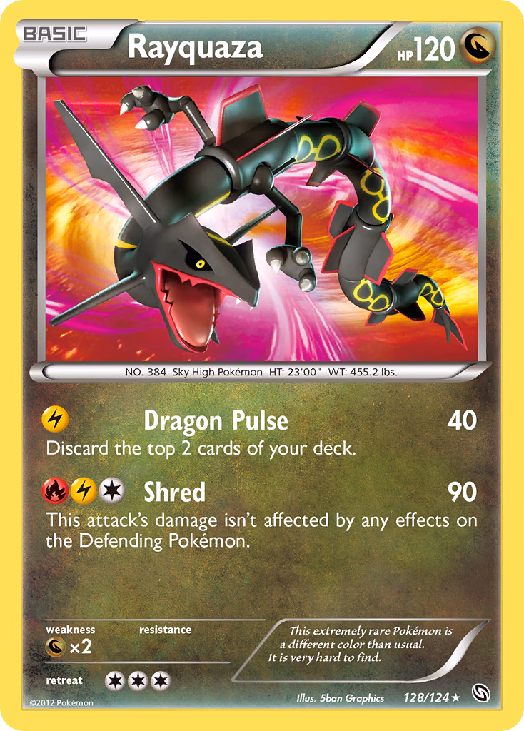 Rayquaza Pokemon card (128/124, Dragons Exalted)