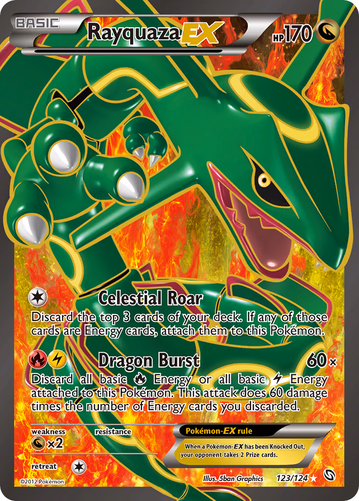 Rayquaza-EX Pokemon card (123/124, Dragons Exalted)
