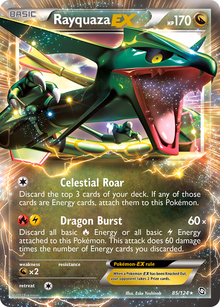 Rayquaza-EX Pokemon card (85/124, Dragons Exalted)