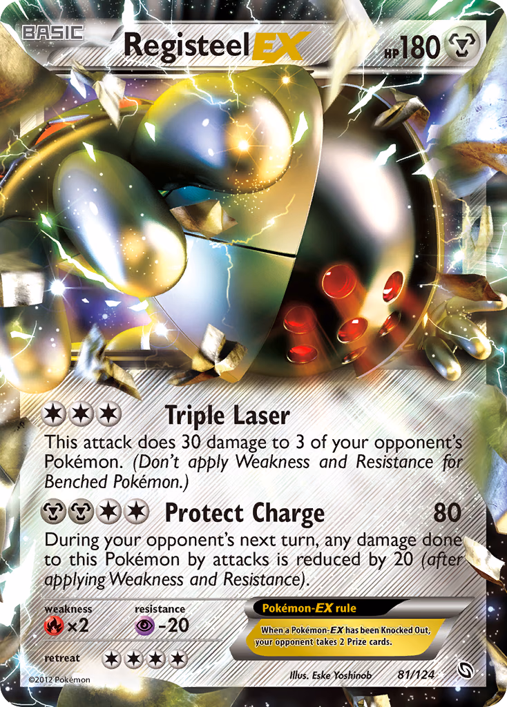 Registeel-EX Pokemon card (81/124, Dragons Exalted)