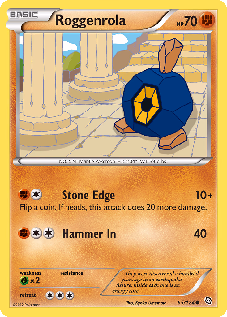 Roggenrola Pokemon card (65/124, Dragons Exalted)