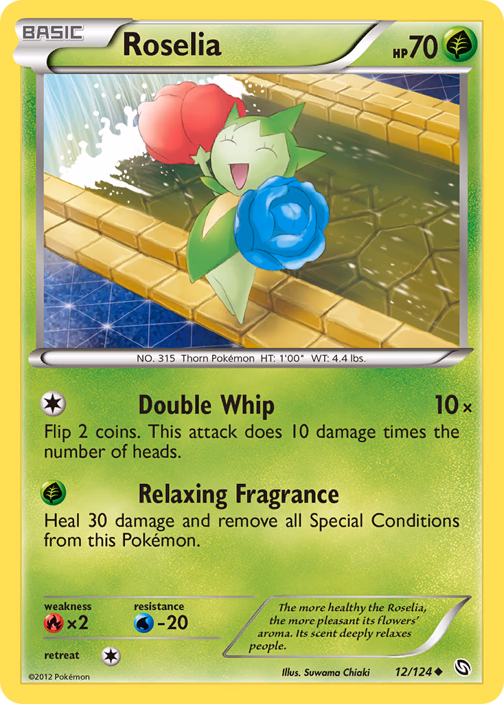 Roselia Pokemon card (12/124, Dragons Exalted)