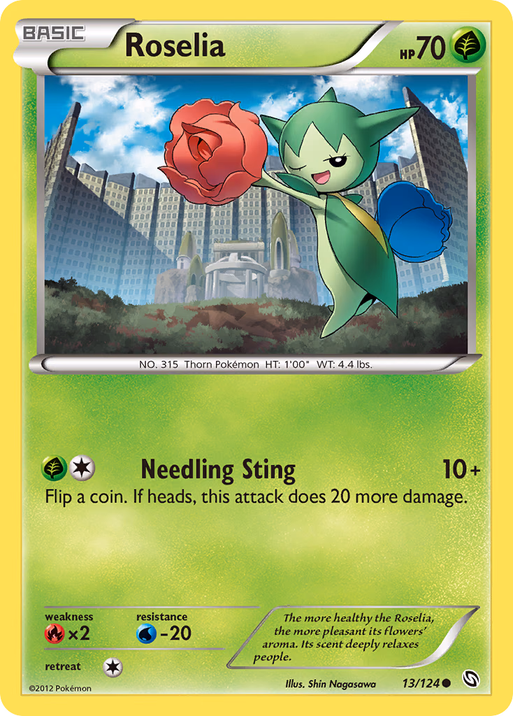 Roselia Pokemon card (13/124, Dragons Exalted)