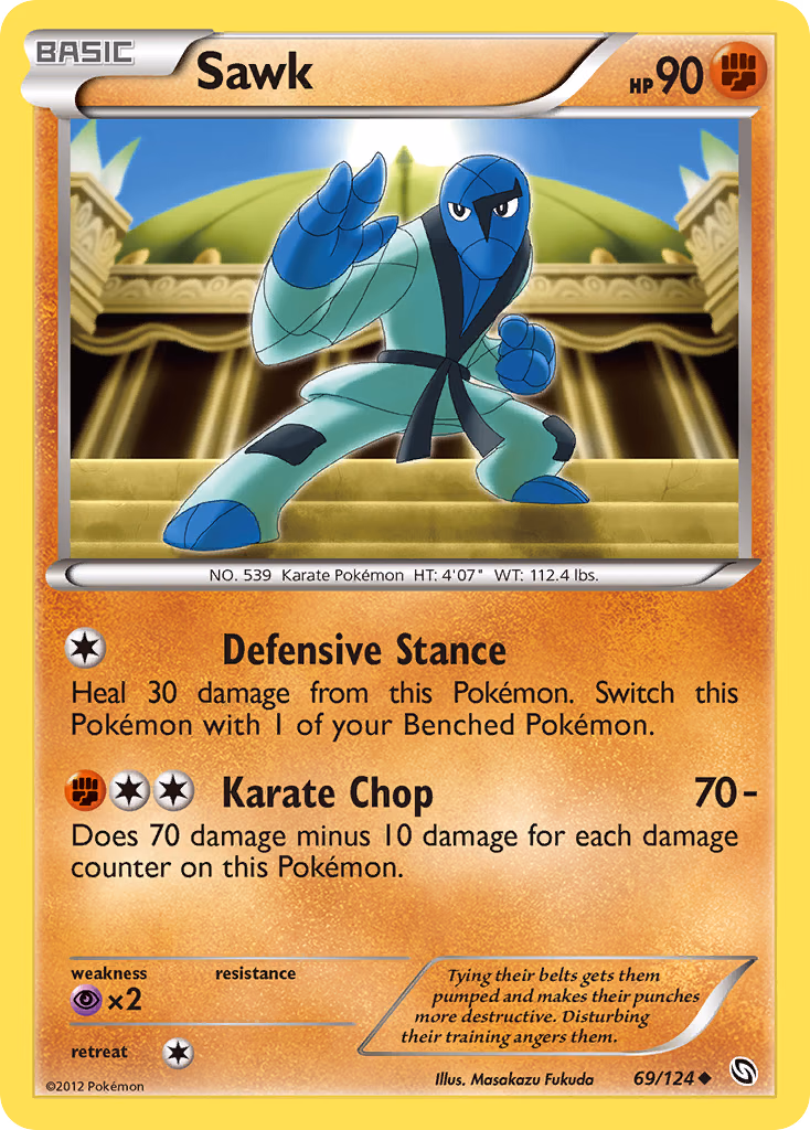 Sawk Pokemon card (69/124, Dragons Exalted)