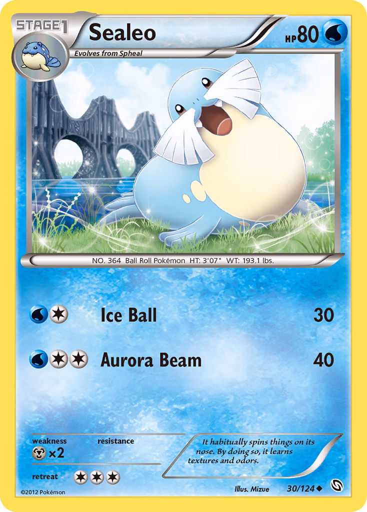 Sealeo Pokemon card (30/124, Dragons Exalted)